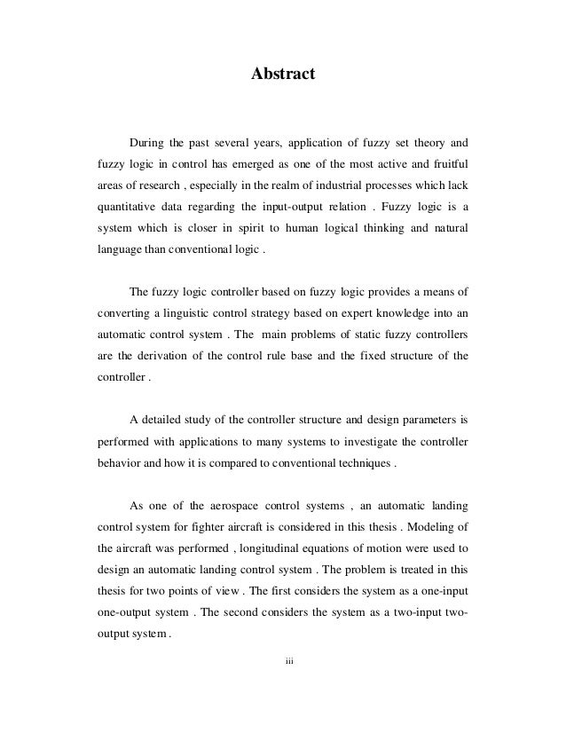 Phd thesis in fuzzy logic